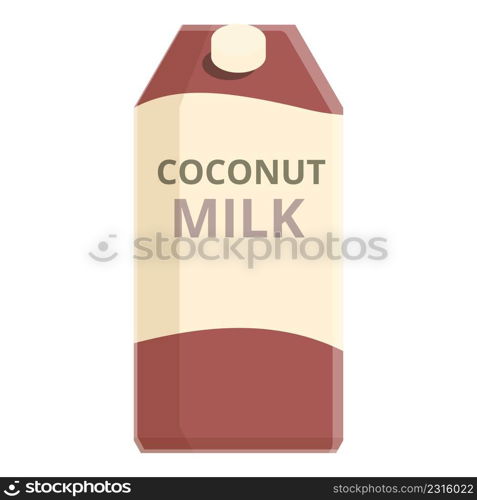 Coconut milk icon cartoon vector. Vegetable drink. Vegan food. Coconut milk icon cartoon vector. Vegetable drink