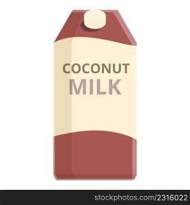 Coconut milk icon cartoon vector. Vegetable drink. Vegan food. Coconut milk icon cartoon vector. Vegetable drink