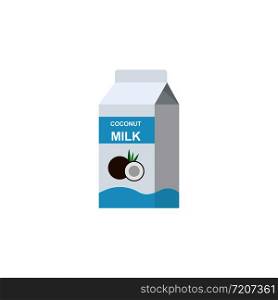 Coconut milk pack flat style. Vector eps10