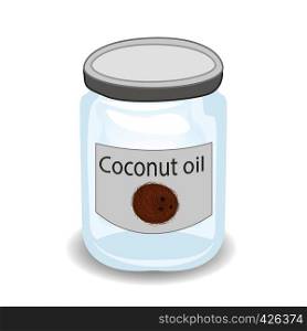 Coconut oil in a jar vector illustration isolated on a white background