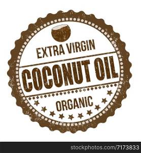 Coconut oil sign or stamp on white background, vector illustration