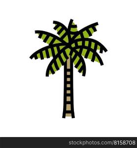 coconut palm tree color icon vector. coconut palm tree sign. isolated symbol illustration. coconut palm tree color icon vector illustration