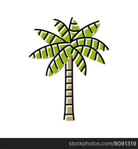 coconut palm tree color icon vector. coconut palm tree sign. isolated symbol illustration. coconut palm tree color icon vector illustration