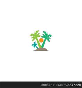 coconut tree icon image illustration vector design beach scenery symbol