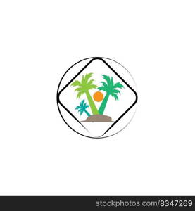 coconut tree icon image illustration vector design beach scenery symbol