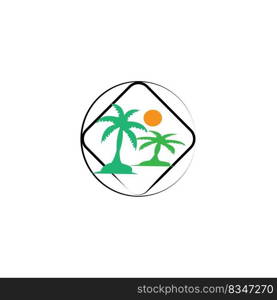 coconut tree icon image illustration vector design beach scenery symbol