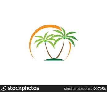 Coconut Tree icon logo template vector illustration