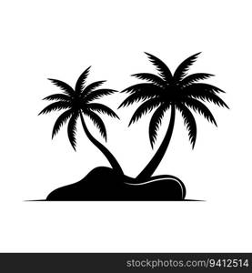 Coconut Tree Logo Design, Beach Plant Vector, Palm Tree Summer, Illustration Template