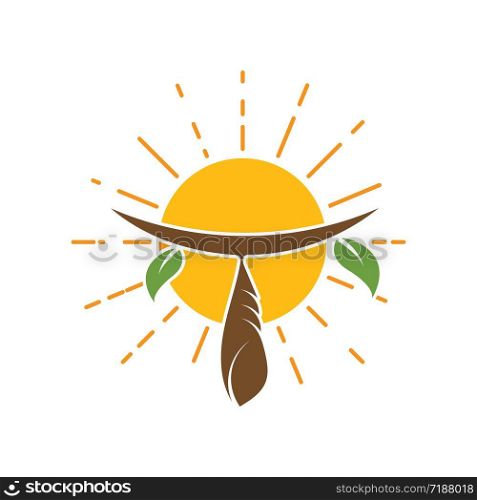 cocoon with sun in background vector illustrtion design template