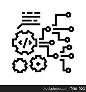 code and settings working process line icon vector. code and settings working process sign. isolated contour symbol black illustration. code and settings working process line icon vector illustration