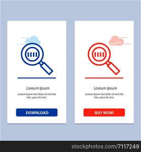 Code, Code Search, Magnifier, Magnifying Blue and Red Download and Buy Now web Widget Card Template