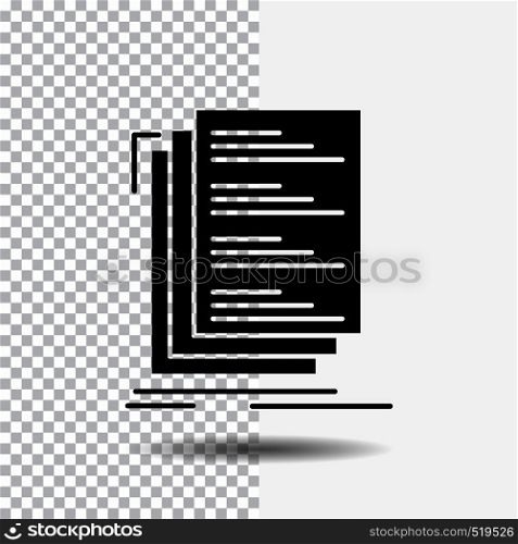 Code, coding, compile, files, list Glyph Icon on Transparent Background. Black Icon. Vector EPS10 Abstract Template background
