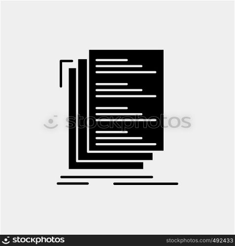 Code, coding, compile, files, list Glyph Icon. Vector isolated illustration. Vector EPS10 Abstract Template background