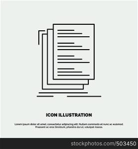 Code, coding, compile, files, list Icon. Line vector gray symbol for UI and UX, website or mobile application. Vector EPS10 Abstract Template background
