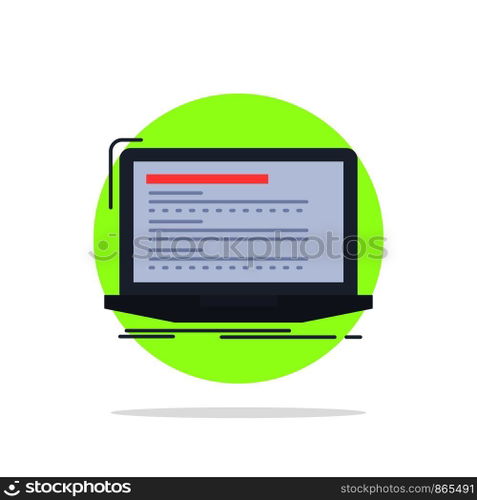 Code, coding, computer, monoblock, laptop Flat Color Icon Vector
