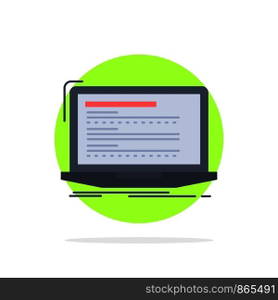 Code, coding, computer, monoblock, laptop Flat Color Icon Vector