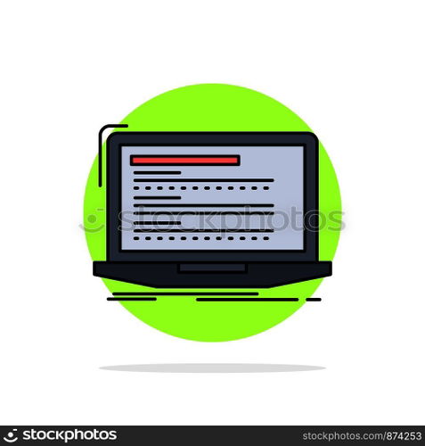 Code, coding, computer, monoblock, laptop Flat Color Icon Vector