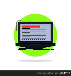 Code, coding, computer, monoblock, laptop Flat Color Icon Vector