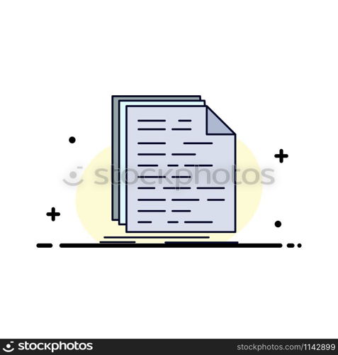 Code, coding, doc, programming, script Flat Color Icon Vector