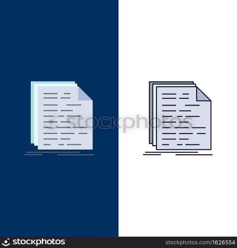 Code, coding, doc, programming, script Flat Color Icon Vector