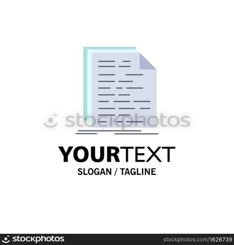 Code, coding, doc, programming, script Flat Color Icon Vector