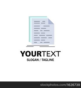 Code, coding, doc, programming, script Flat Color Icon Vector