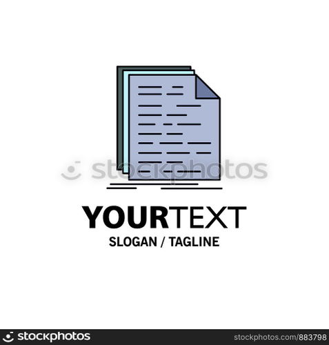 Code, coding, doc, programming, script Flat Color Icon Vector