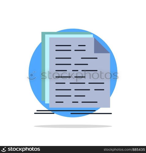 Code, coding, doc, programming, script Flat Color Icon Vector