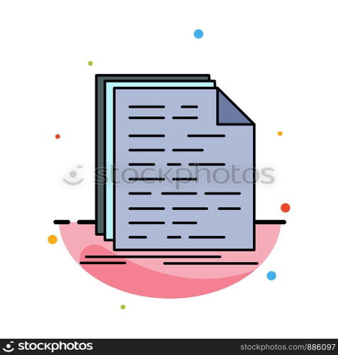 Code, coding, doc, programming, script Flat Color Icon Vector