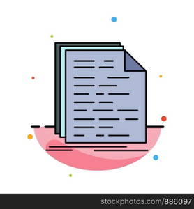 Code, coding, doc, programming, script Flat Color Icon Vector