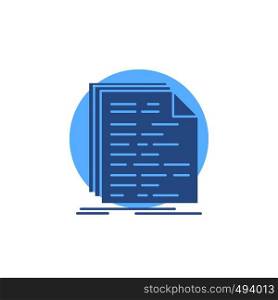 Code, coding, doc, programming, script Glyph Icon.. Vector EPS10 Abstract Template background