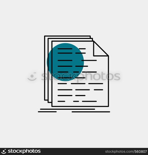 Code, coding, doc, programming, script Line Icon. Vector EPS10 Abstract Template background