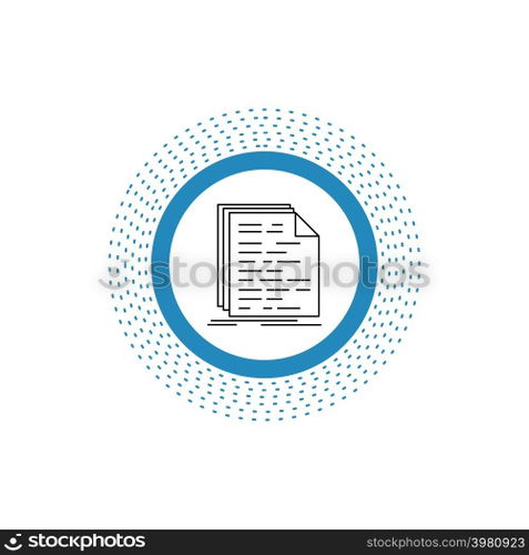Code, coding, doc, programming, script Line Icon. Vector isolated illustration