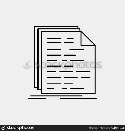 Code, coding, doc, programming, script Line Icon. Vector isolated illustration. Vector EPS10 Abstract Template background