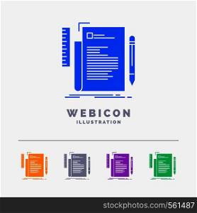 Code, coding, file, programming, script 5 Color Glyph Web Icon Template isolated on white. Vector illustration. Vector EPS10 Abstract Template background