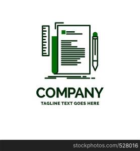 Code, coding, file, programming, script Flat Business Logo template. Creative Green Brand Name Design.