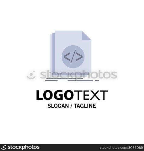 Code, coding, file, programming, script Flat Color Icon Vector