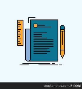 Code, coding, file, programming, script Flat Icon. green and Yellow sign and symbols for website and Mobile appliation. vector illustration. Vector EPS10 Abstract Template background