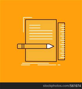 Code, coding, file, programming, script Flat Line Filled Icon. Beautiful Logo button over yellow background for UI and UX, website or mobile application. Vector EPS10 Abstract Template background