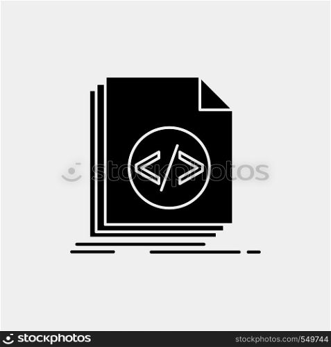 Code, coding, file, programming, script Glyph Icon. Vector isolated illustration. Vector EPS10 Abstract Template background