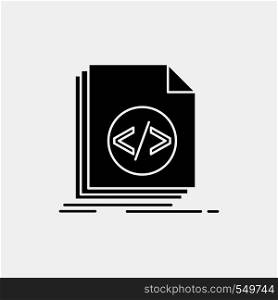 Code, coding, file, programming, script Glyph Icon. Vector isolated illustration. Vector EPS10 Abstract Template background