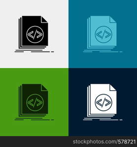 Code, coding, file, programming, script Icon Over Various Background. glyph style design, designed for web and app. Eps 10 vector illustration. Vector EPS10 Abstract Template background