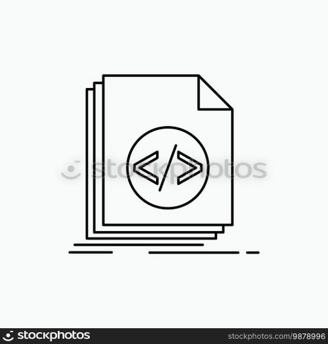Code, coding, file, programming, script Line Icon. Vector isolated illustration. Vector EPS10 Abstract Template background