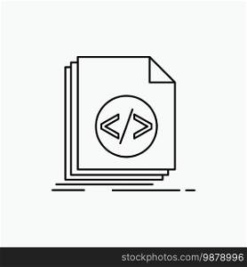 Code, coding, file, programming, script Line Icon. Vector isolated illustration. Vector EPS10 Abstract Template background