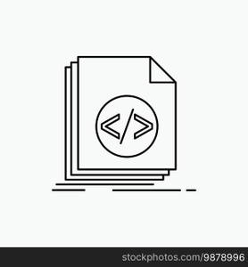 Code, coding, file, programming, script Line Icon. Vector isolated illustration. Vector EPS10 Abstract Template background