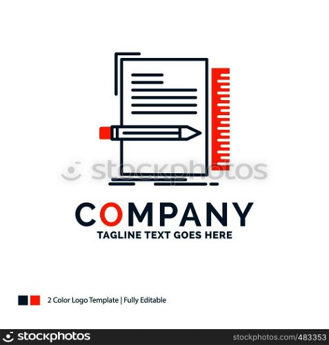 Code, coding, file, programming, script Logo Design. Blue and Orange Brand Name Design. Place for Tagline. Business Logo template.