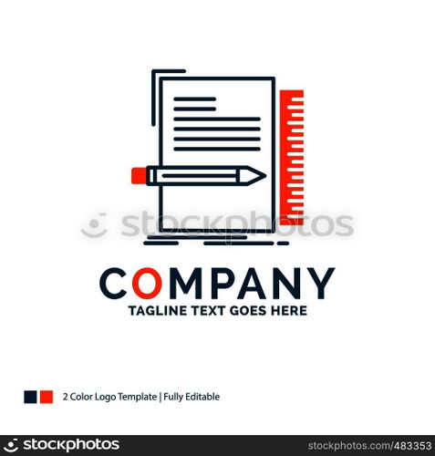 Code, coding, file, programming, script Logo Design. Blue and Orange Brand Name Design. Place for Tagline. Business Logo template.