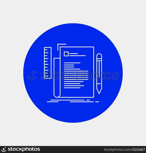 Code, coding, file, programming, script White Line Icon in Circle background. vector icon illustration. Vector EPS10 Abstract Template background