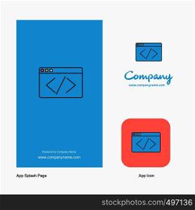 Code Company Logo App Icon and Splash Page Design. Creative Business App Design Elements