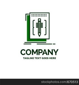 Code, edit, editor, language, program Flat Business Logo template. Creative Green Brand Name Design.